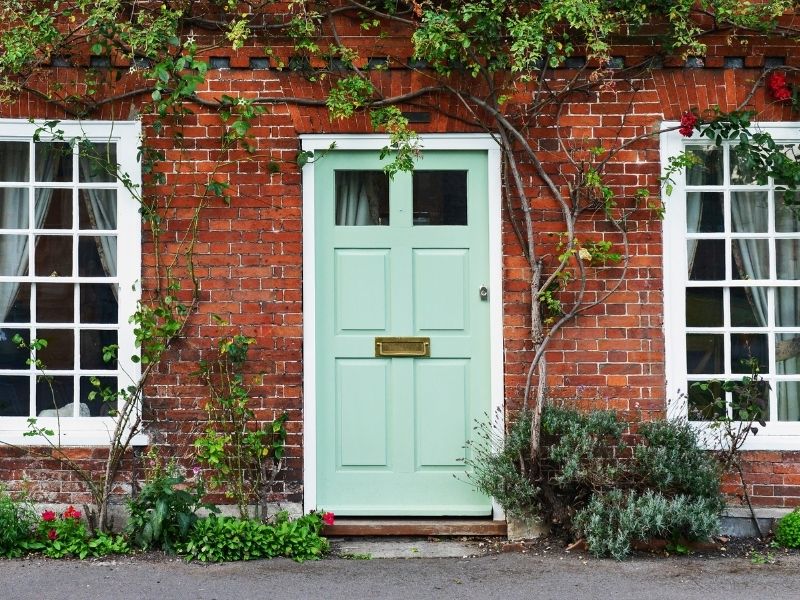 Modern green front Wooden door - JTD